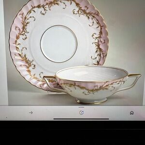Royal Tettau Germany 1794 Elegance Rose Footed Cream Soup and Saucer Set…